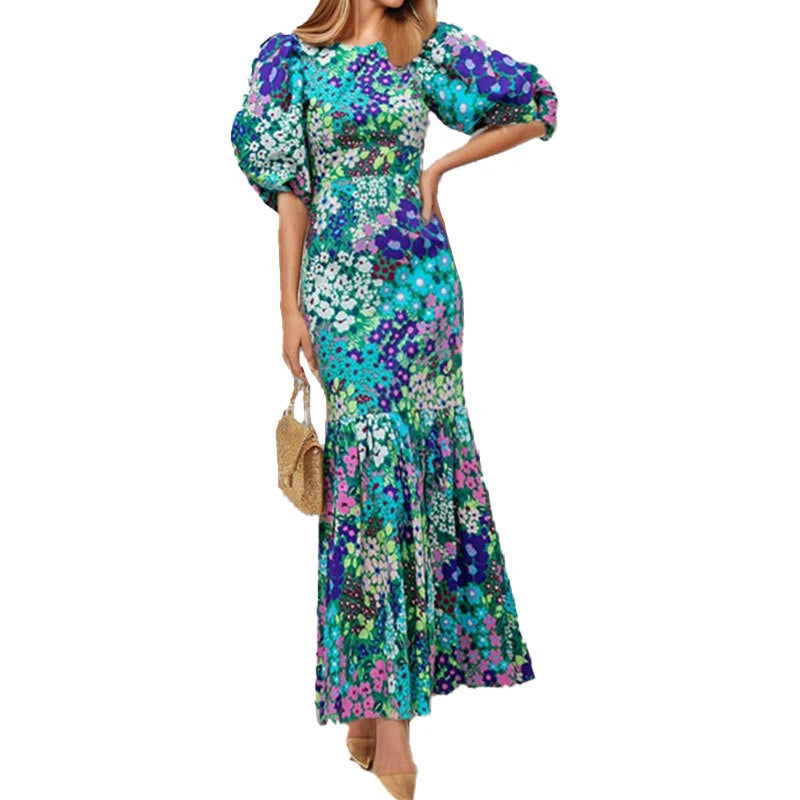 Early Spring New O Neck Fit Mermaid Dress-Dresses-Bennys Beauty World
