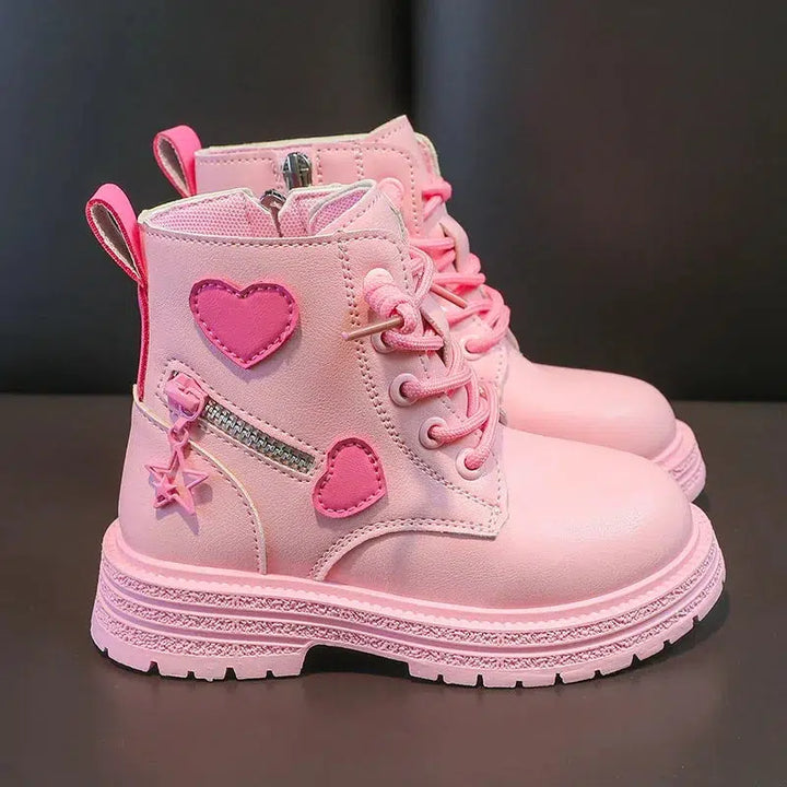 Girls Pink Breathable Princess Casual Short Boots-Shoes-Bennys Beauty World