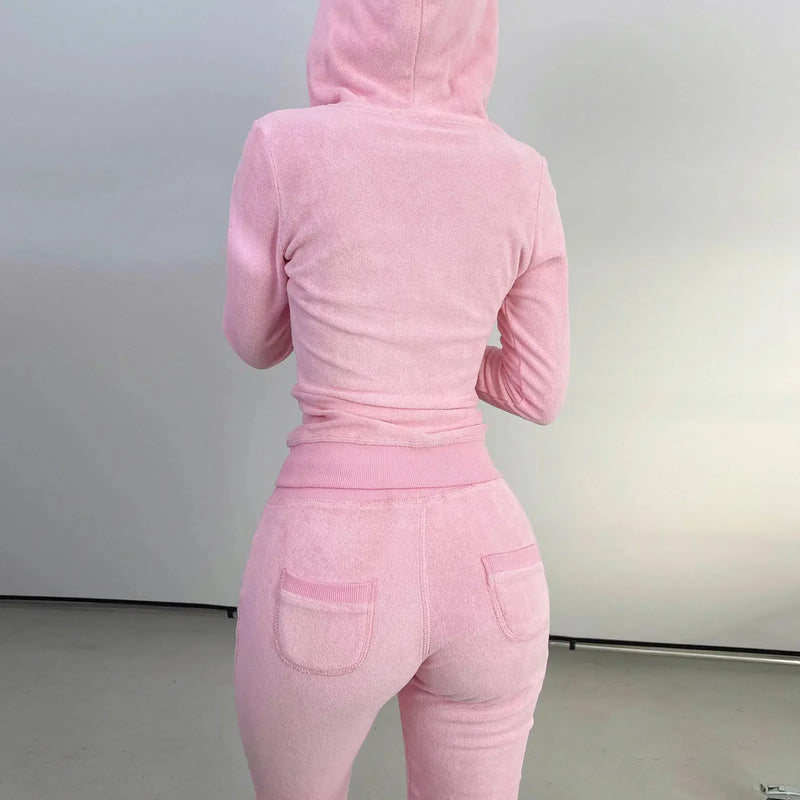 Women Thick Fleece 3 Piece Set Sweatpants and Vest and Hoodies