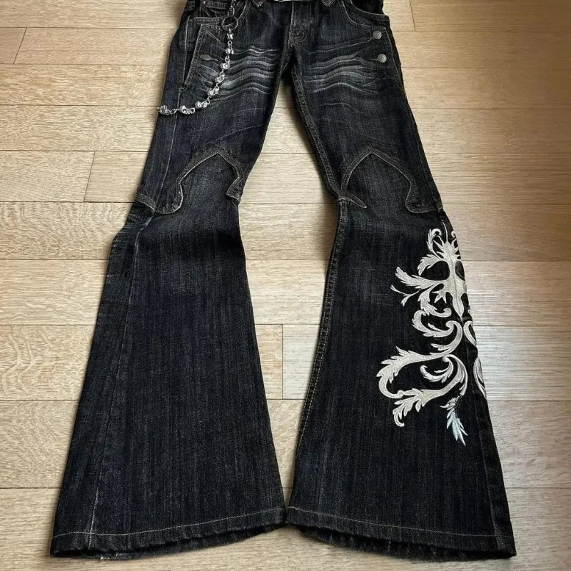 Y2K Star Ripped Baggy Jeans – Wide Leg High Waist Denim