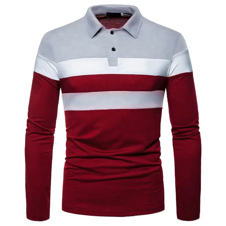 Men's Fashion  Long Sleeve Polo Shirt