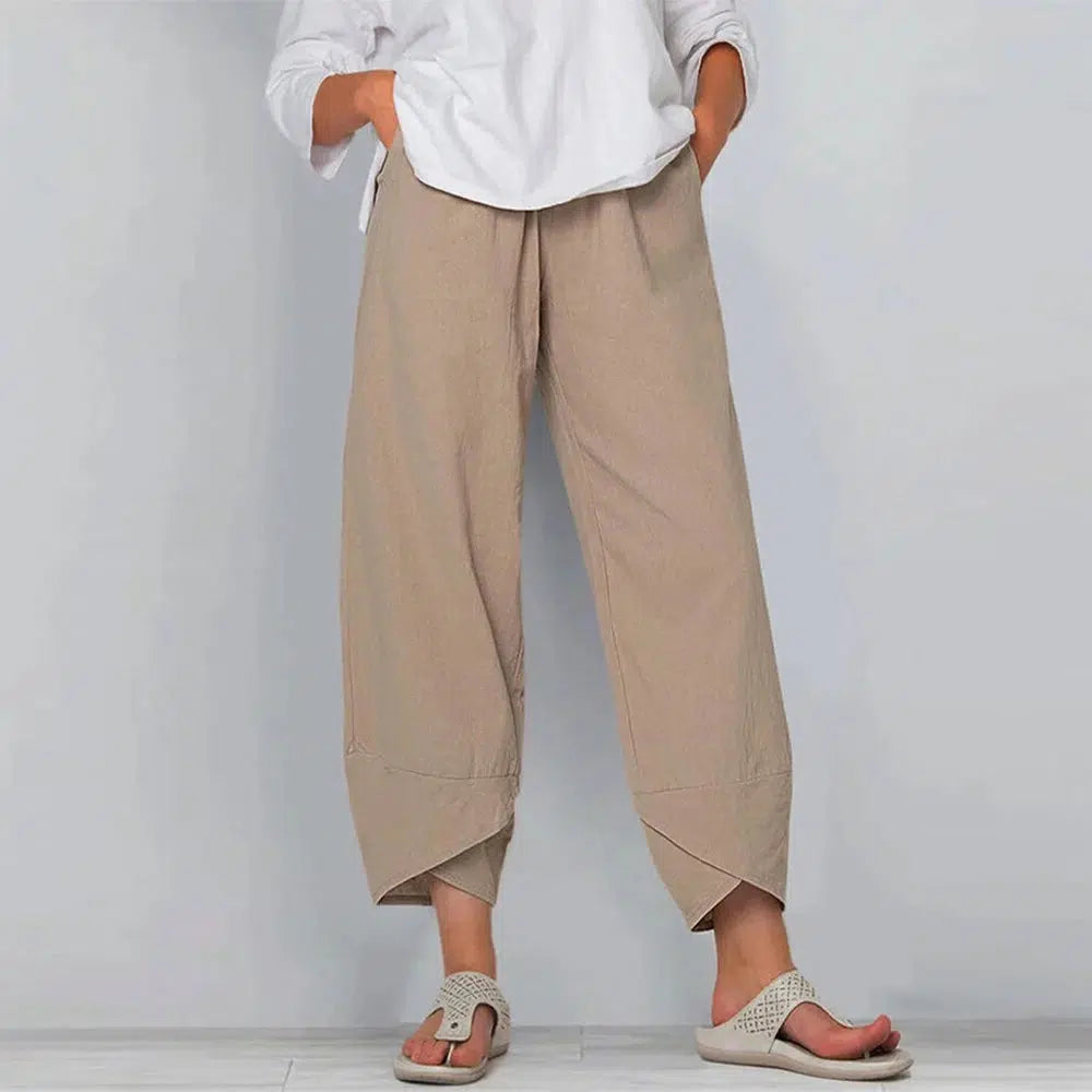 Women's Cotton Linen Baggy Casual Ladies Summer Harem Pants-pants-Bennys Beauty World