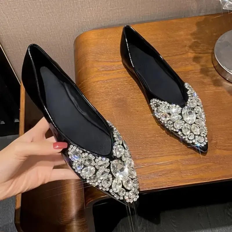 Rhinestone Glitter Pointed - Toe Flats - Bennys Beauty World