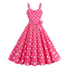 Women Vintage Pink Plaid Dress Retro Summer Dresses-Dresses-Bennys Beauty World