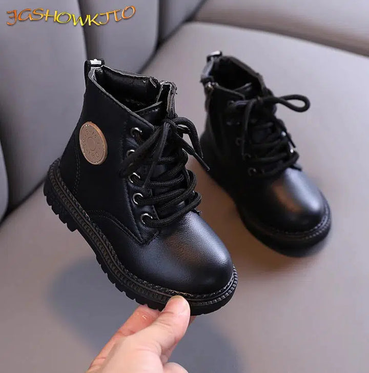 Kids Boots Boys Shoes Fall And Winter Leather Children Boots-Bennys Beauty World