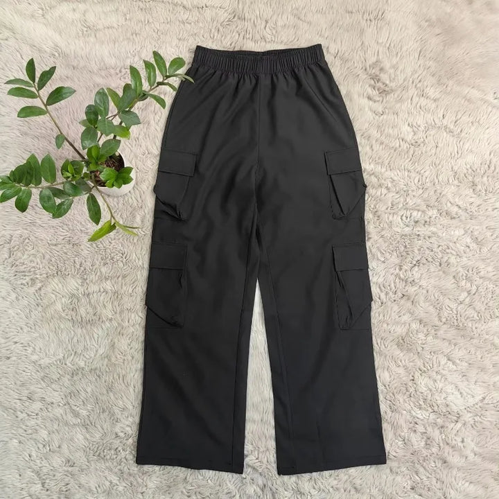 Waist Baggy Trousers Casual Wide Leg Slim Vintage Streetwear
