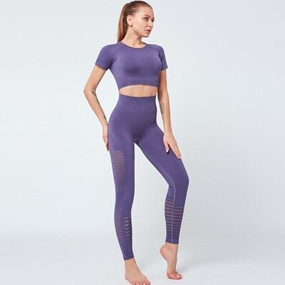 Seamless Yoga Set Fitness Clothing 2 Piece Gym Set Women Crop Top Leggings  Women Sport Set Workout Clothes For Women Sportwear – Bennys Beauty World