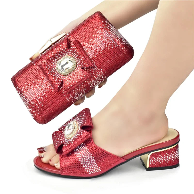 African Women Party Shoes And Bags Set