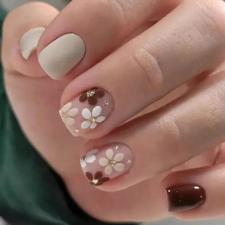 Short Square Press-On Nails – 24 Pcs Acrylic False Nail Tips | Bennys Beauty World-Nails-Bennys Beauty World