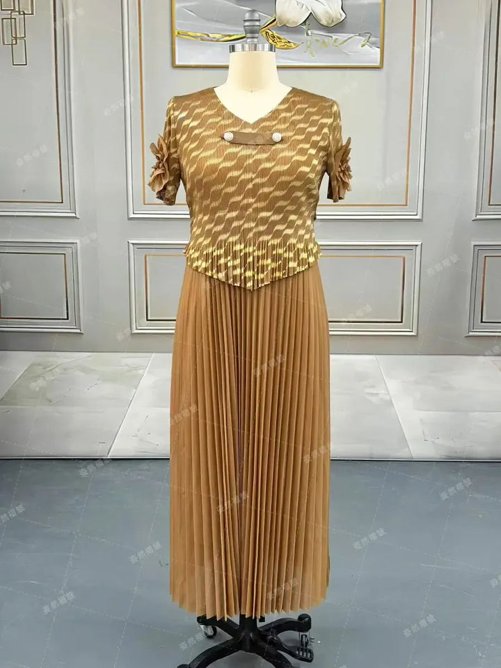 Plus Size Luxury Dresses For Women Elegant And Beautiful Gowns Miyake Pleated Dress Party Evening Prom Formal Female Fashion-Bennys Beauty World