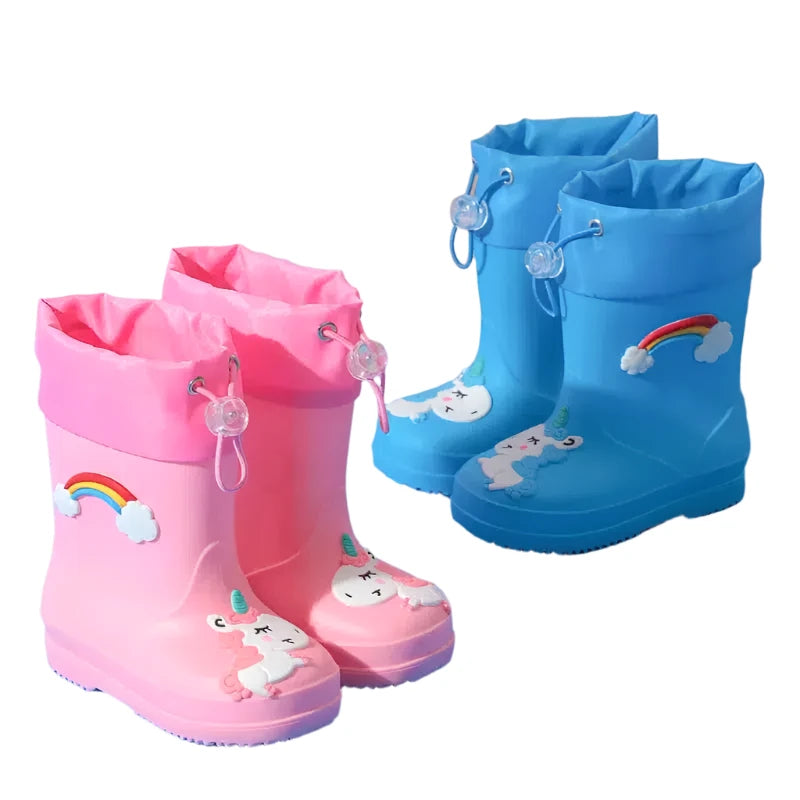 Kids Rain Boot Baby Boys And Girls PVC Non-slip Outdoor Cartoon Boots-Bennys Beauty World