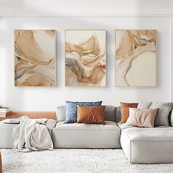 Beige Marble Poster Canvas Painting-Art-Arlik interiors