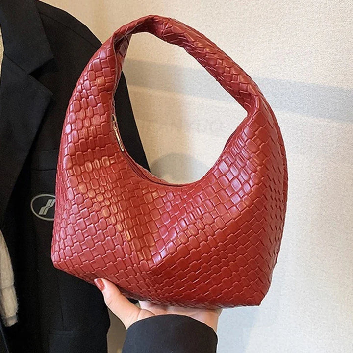 1 Pc Women Classic Fashion Woven Embossed Hobo Bags