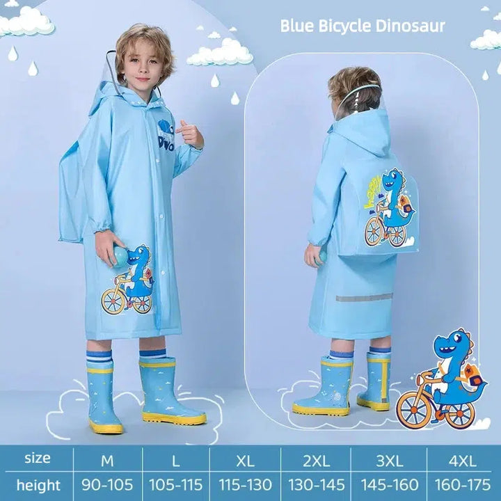 Kids Raincoat Wateproof Childrens Dinosaur Rain Coat-kids clothing-Bennys Beauty World