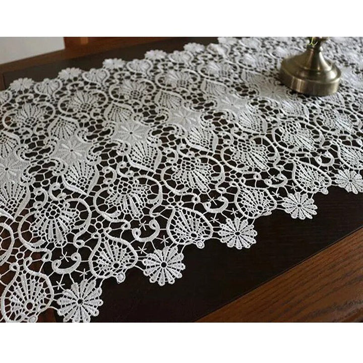 Luxury Flower Embroidery bed Table Runner flag cloth cover Coffee Christmas Party home tablecloth Wedding New year decor-Arlik interiors