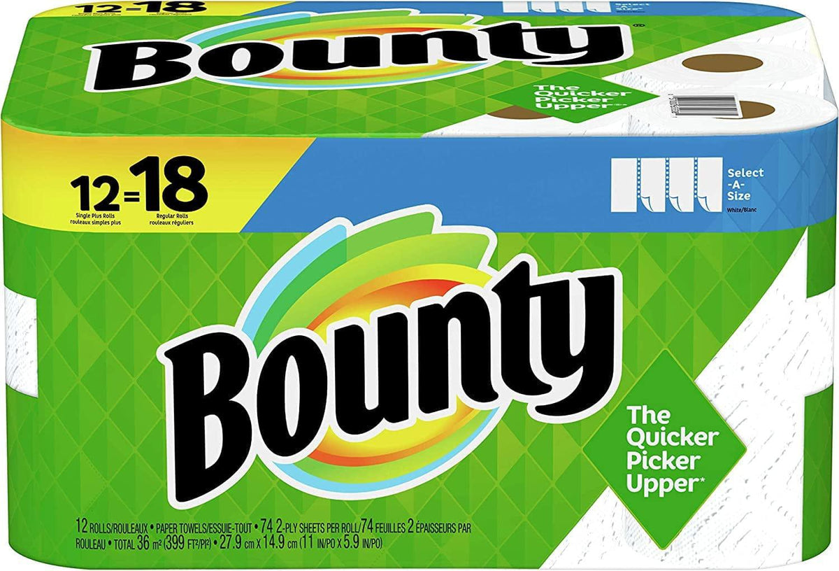 Select-A-Size Paper Towels, White, 12 Single plus Rolls = 18 Regular Rolls, 12 Count BENNYS 