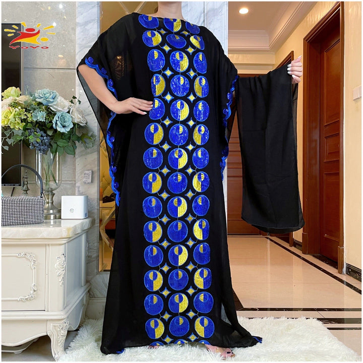 Sequins Embroidery Islamic Clothing African Women  Dress BENNYS 