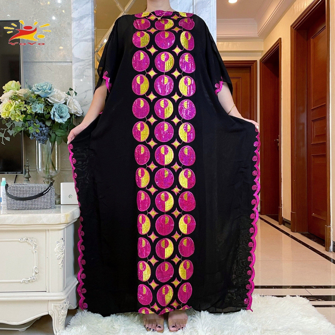 Sequins Embroidery Islamic Clothing African Women  Dress BENNYS 