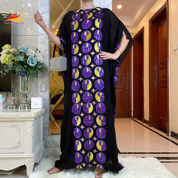 Sequins Embroidery Islamic Clothing African Women  Dress BENNYS 