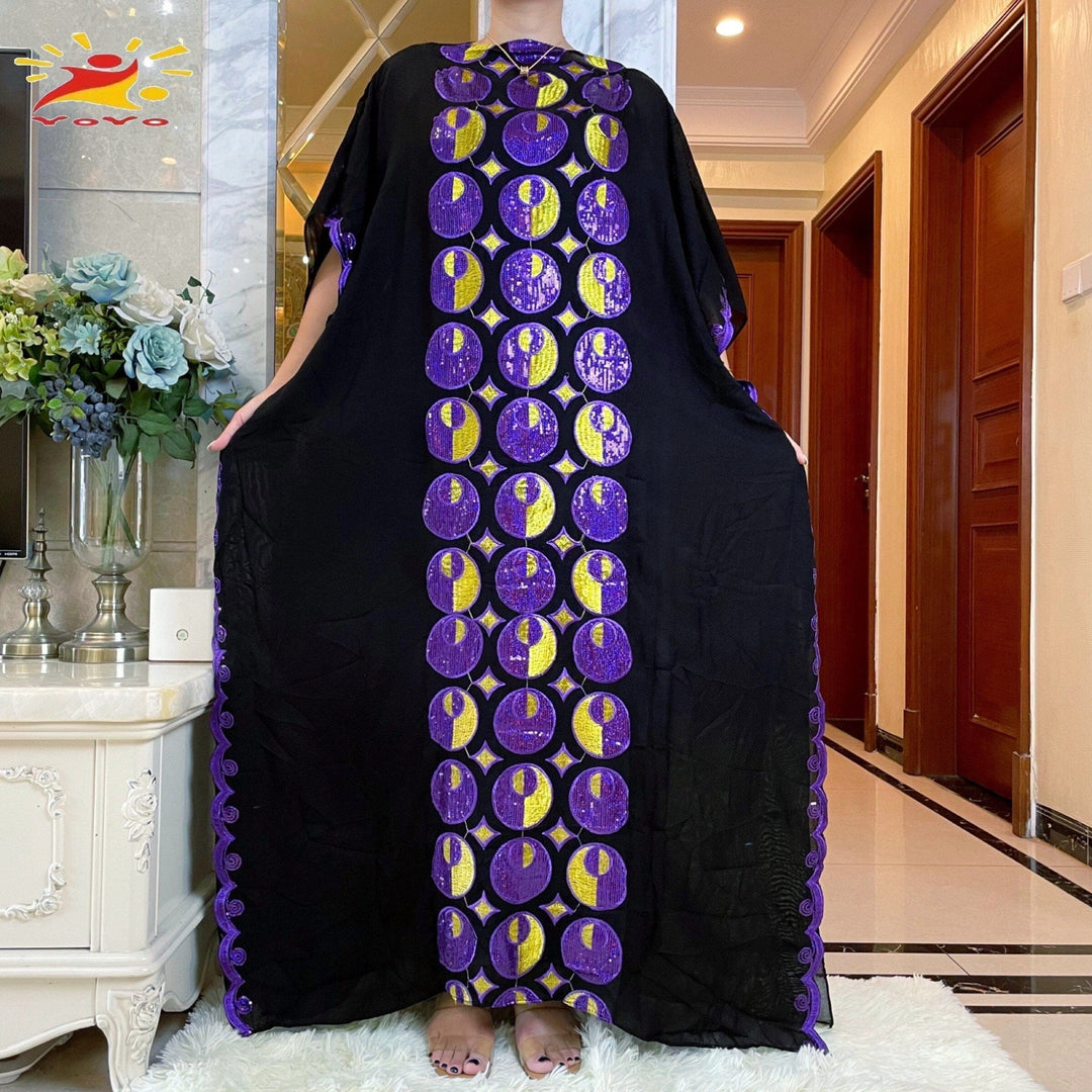 Sequins Embroidery Islamic Clothing African Women  Dress BENNYS 