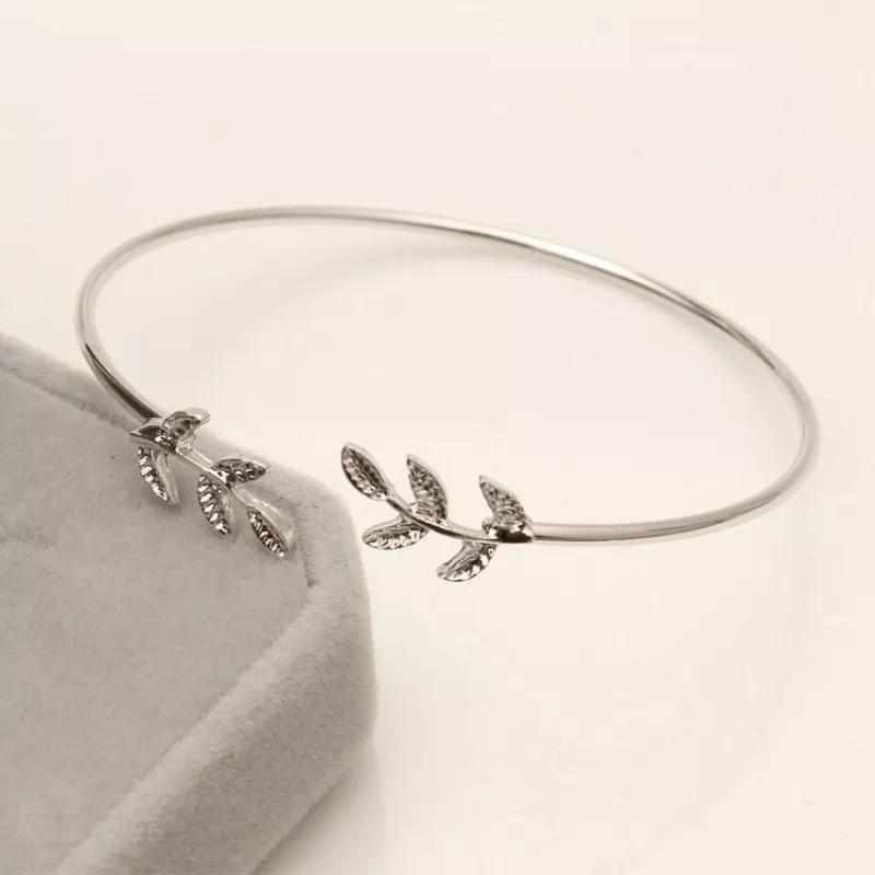 Set Of 2 Leaf Cuff Vintage Adjustable Charm Bracelet For Women BENNYS 