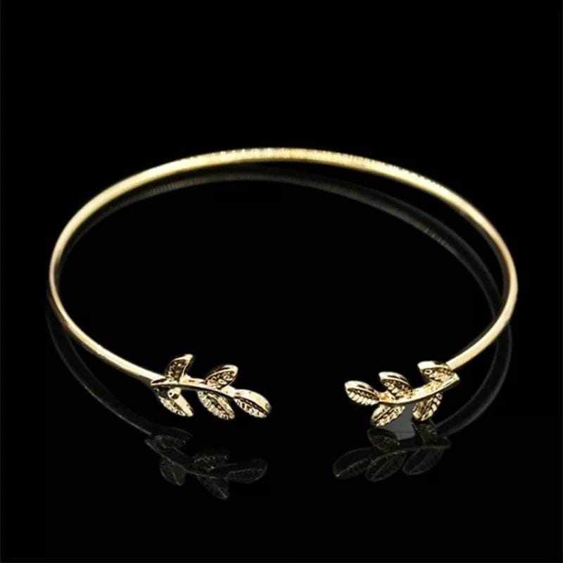 Set Of 2 Leaf Cuff Vintage Adjustable Charm Bracelet For Women BENNYS 