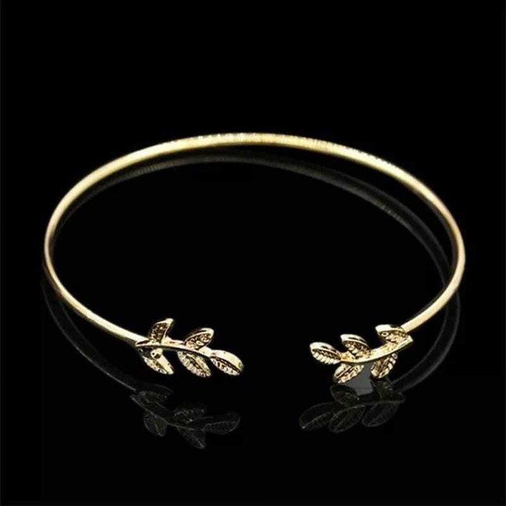 Set Of 2 Leaf Cuff Vintage Adjustable Charm Bracelet For Women BENNYS 