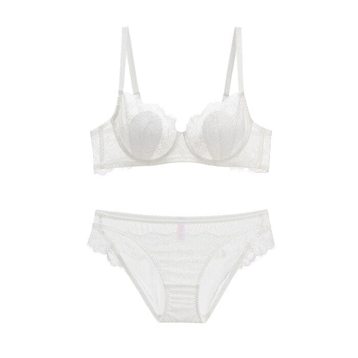 Lingerie & Underwear Large Size 38 40 42 44 46 48 D Cup Women Bra Set Ultra  Thin Female Panties Set White : : Fashion