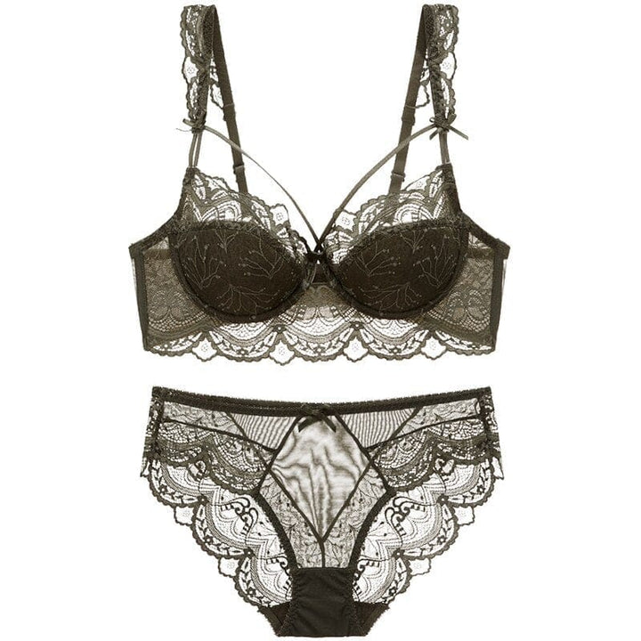 Sexy Bra Set Plus Size Women's Lingerie With Fine Lace Underwire Ruffles Straps BENNYS 