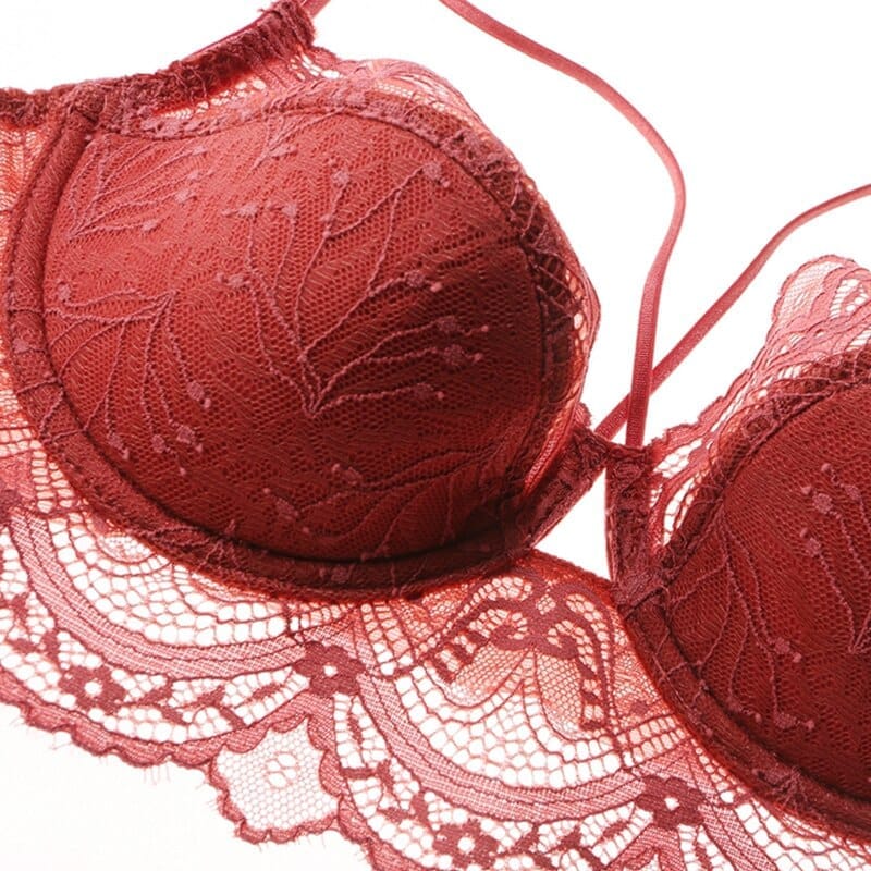Sexy Bra Set Plus Size Women's Lingerie With Fine Lace Underwire Ruffles  Straps