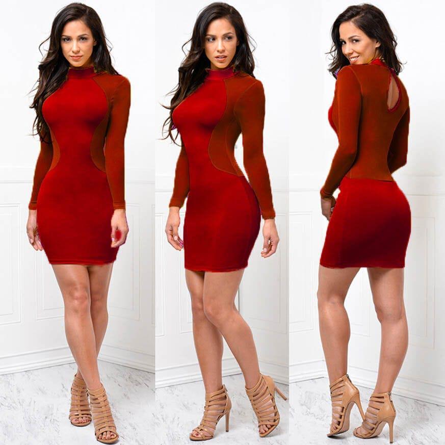 Sexy Women Dress See Through Mesh Bandage Body-con  Dress BENNYS 