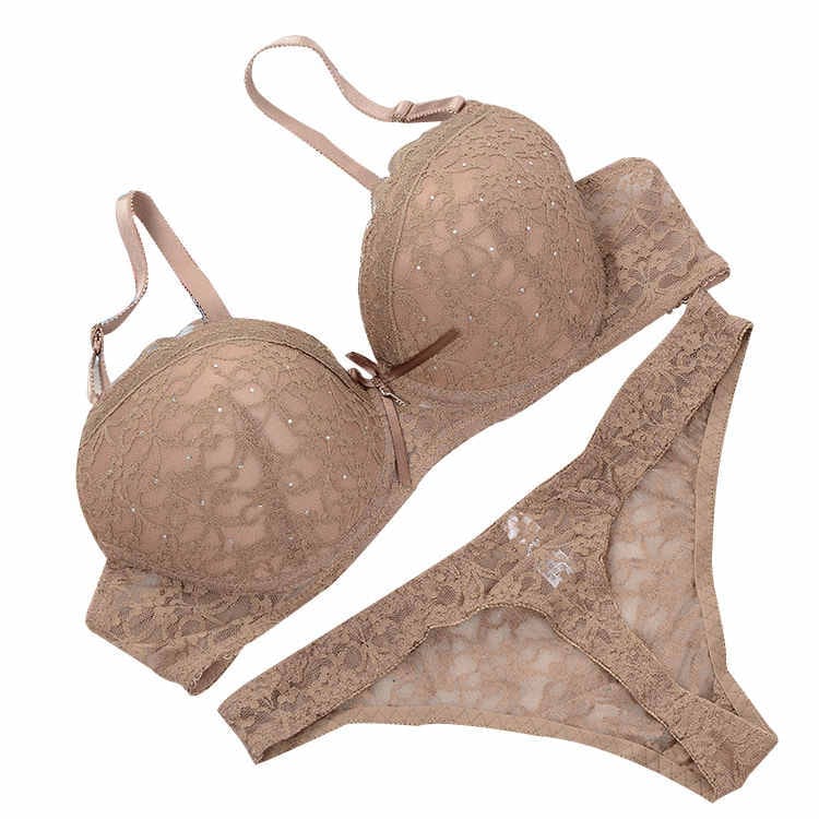 Sexy Women Lace Drill Bras Set Women Push Up Underwear Sets Bra And Thong BENNYS 
