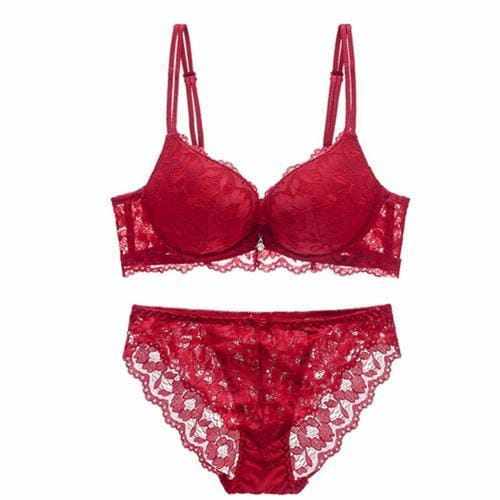 Sexy women's Ladies Lace Sheer Split Underwear Casual Bow Decoration Gather Bra Set BENNYS 