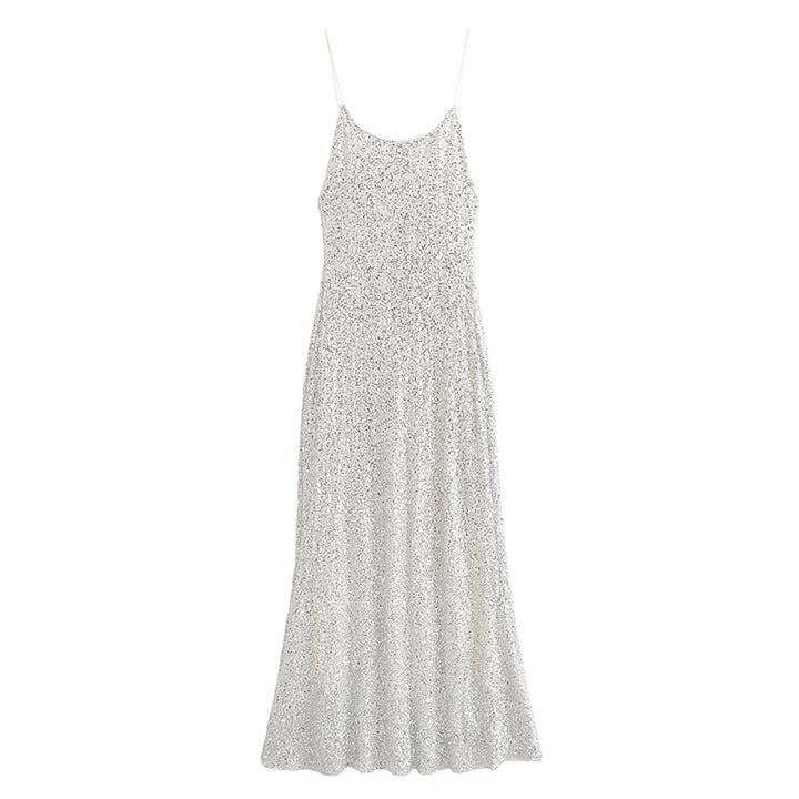 Women's Sequin Maxi Dress With Spaghetti Strap