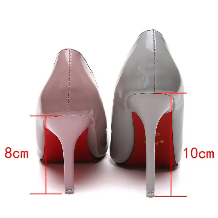 Women Shoes Pointed Toe Pumps Patent Leather Dress High Heels