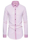 Men's contrast trim button down shirt Long sleeve shirts-Shirts-Bennys Beauty World