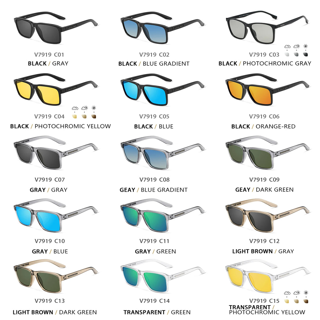 VEITHDIA Polarized UV400 Sunglasses | Photochromic Gradient Mirror | Unisex