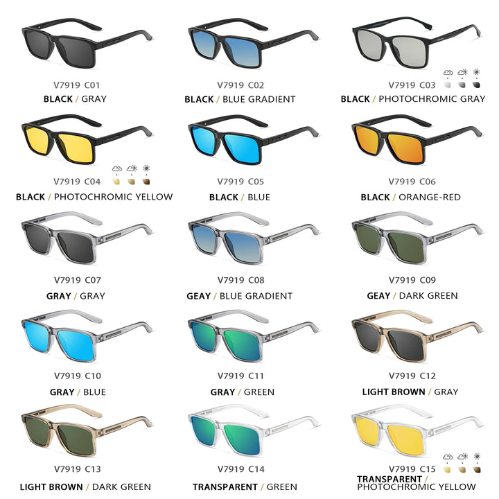 VEITHDIA Polarized UV400 Sunglasses | Photochromic Gradient Mirror | Unisex