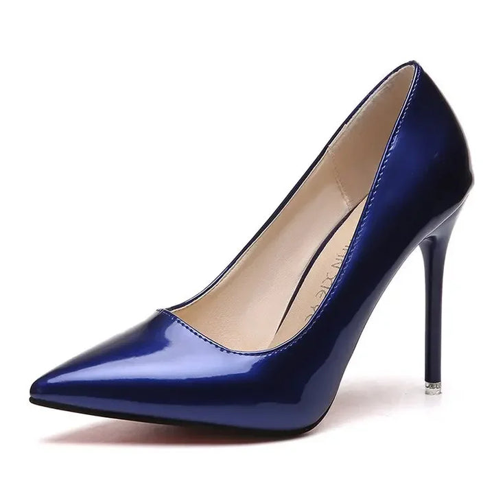 Women Shoes Pointed Toe Pumps Patent Leather Dress High Heels