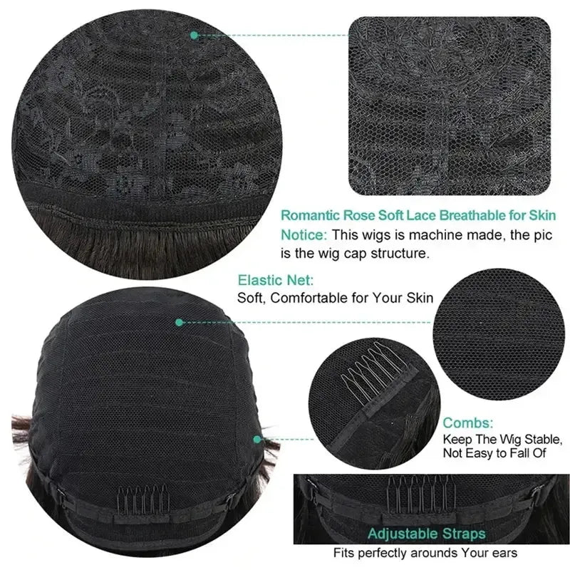 Black Curly Pixie Short Cut Brazilian Virgin Human Hair-Wig-Bennys Beauty World