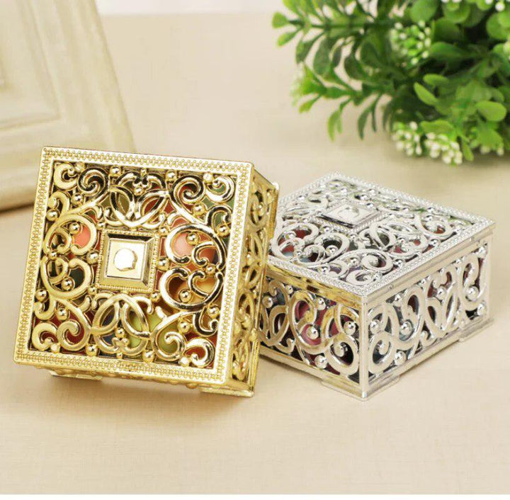 Mini Treasure Storage Jewelry Box Retro Gold Foil Candy Necklace Earring Bead Trinket Box Small Wedding Decor Party Favor Gift-Arlik interiors