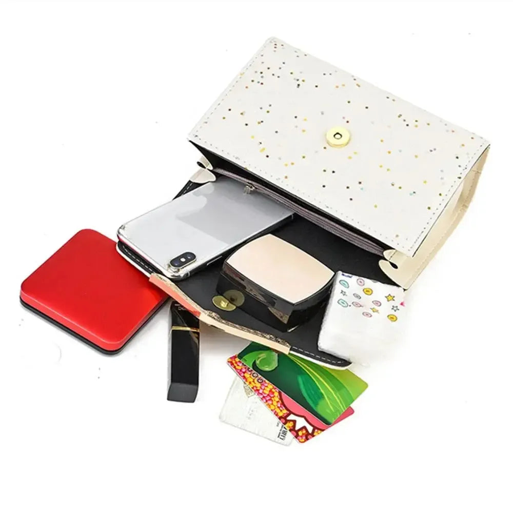 Women's Sequin Shoulder Bag – PU Leather Flap Crossbody Handbag with Tassel-bag-Bennys Beauty World