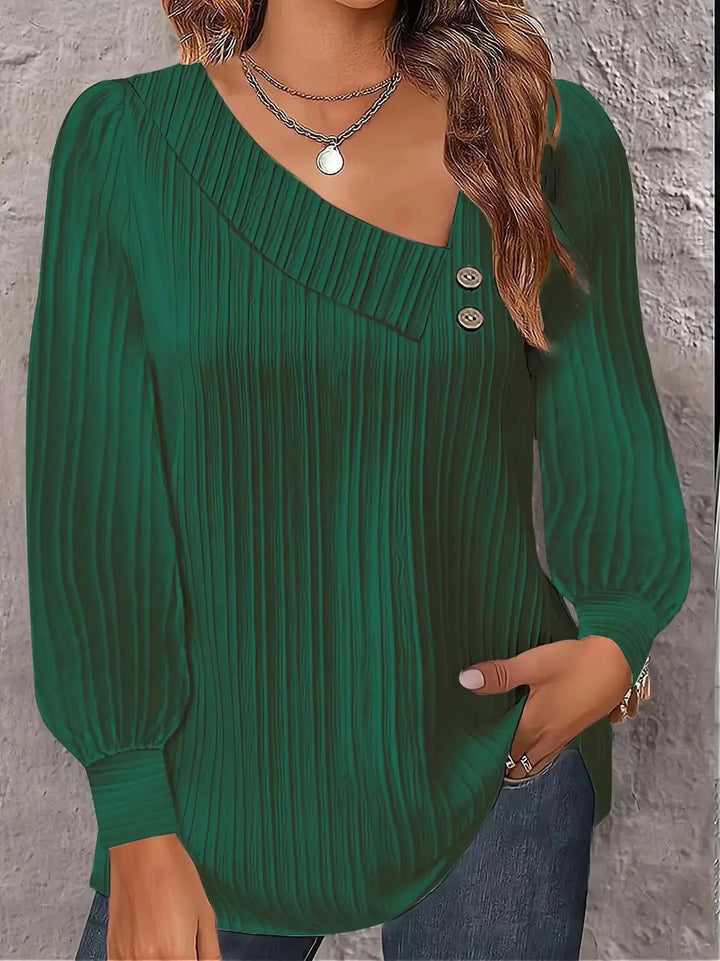 Women's Long Sleeved Shirt Solid Color Blouse Minimalist Women Tops-blouse-Bennys Beauty World