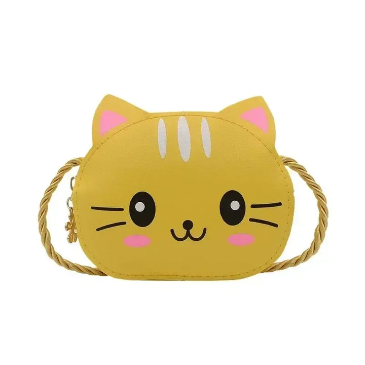 Cute Cat Shoulder Bag for Toddlers – PU Leather Cartoon Crossbody Bag for Girls-Bag-Bennys Beauty World