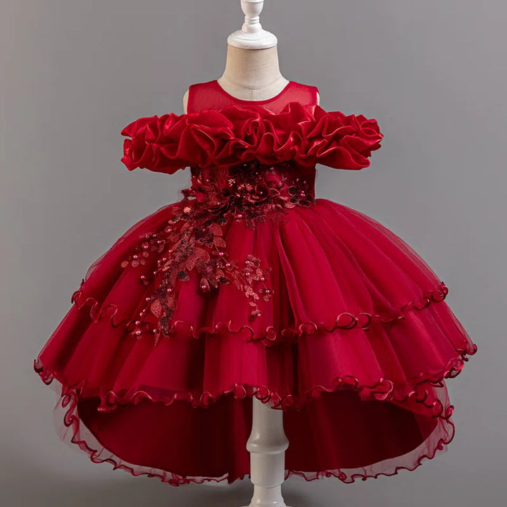 3-10 Years Girls Tailing Dress Summer Sequins Dresses