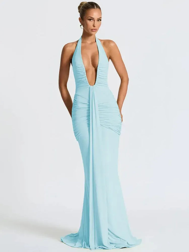 Mozision Women's Summer Halter Maxi Gown – Sleeveless Dress-Dresses-Bennys Beauty World