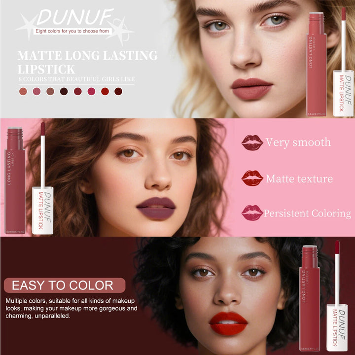 DUNUF 8-Piece Matte Lipstick Set