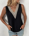 Fashion V-neck Lace Patchwork Women Tops And Blouses-Tops-Bennys Beauty World