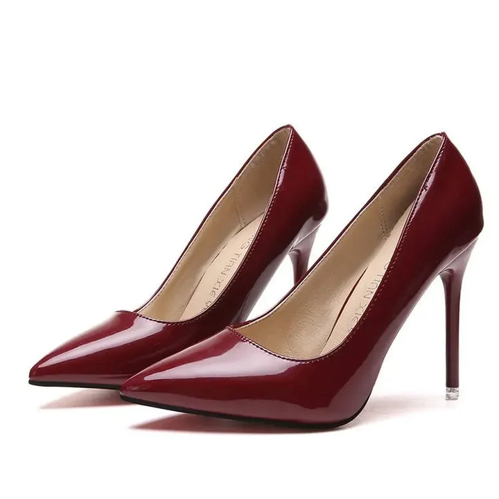 Women Shoes Pointed Toe Pumps Patent Leather Dress High Heels