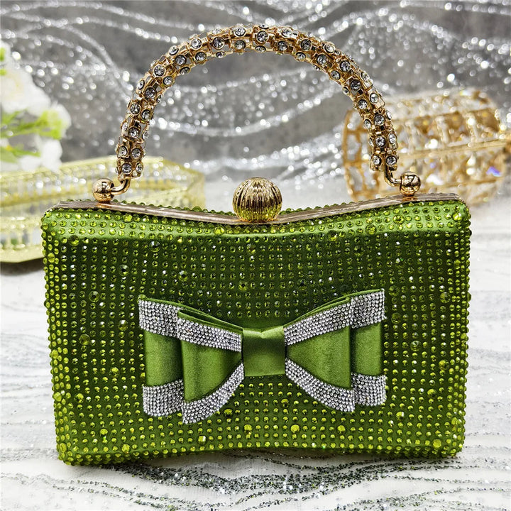 Women Hollowed Out Embroidery Rhinestone Shoes and Bag